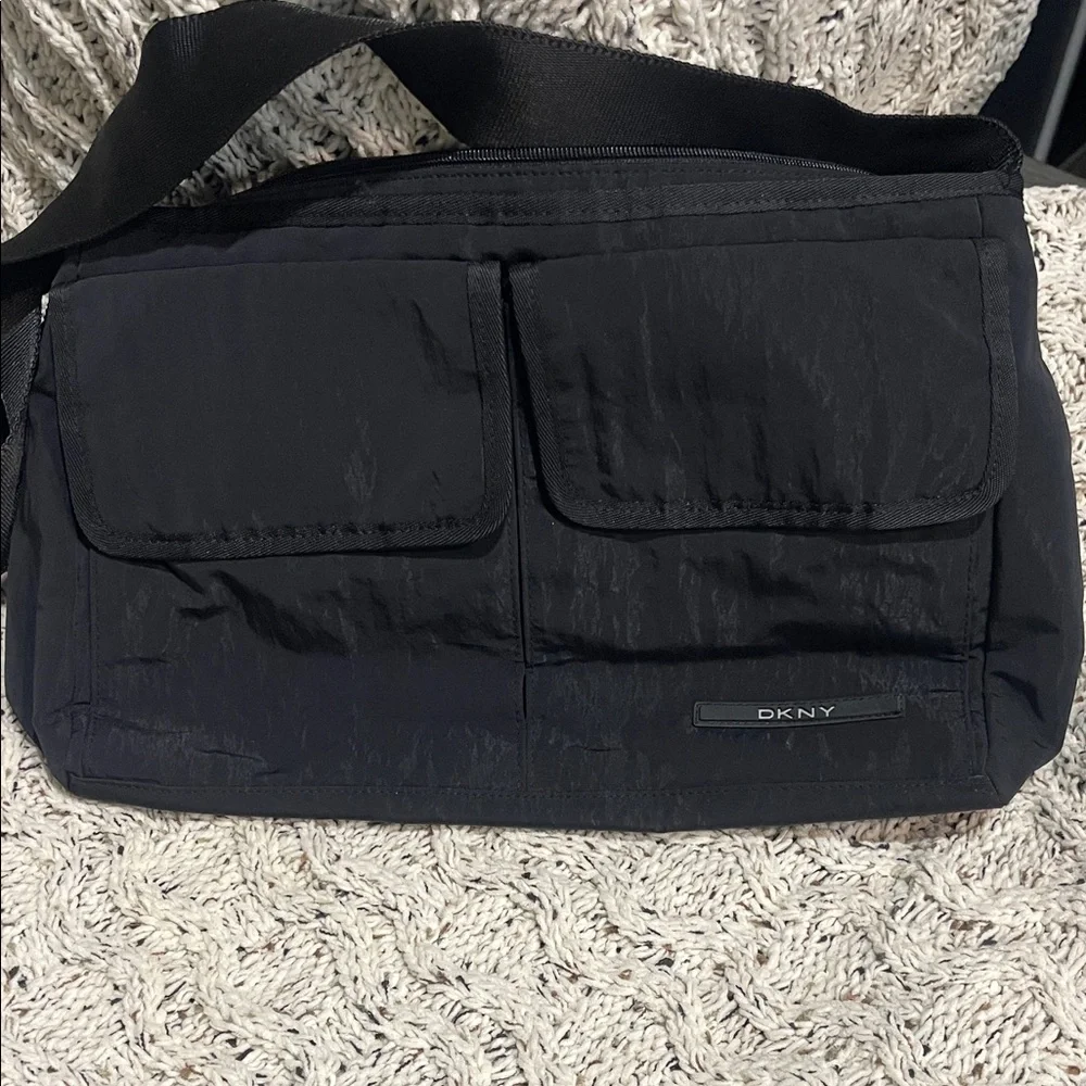 DKNY Black Nylon Messenger Bag